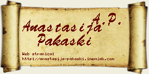 Anastasija Pakaški vizit kartica